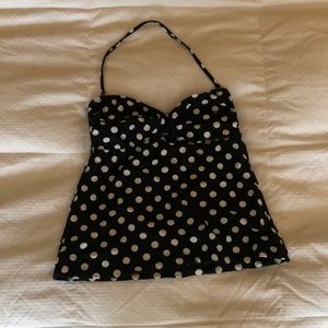 Polka-dotted swimsuit top